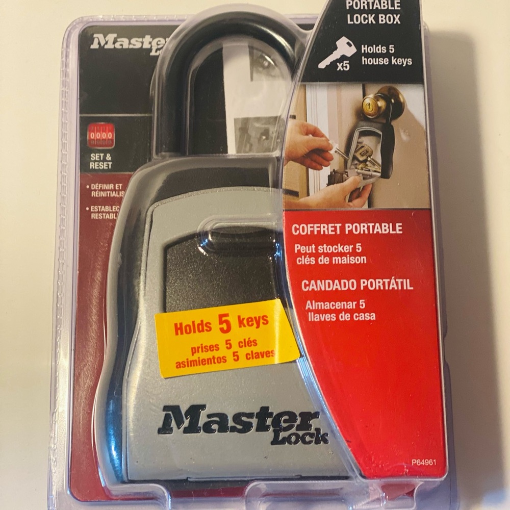 Masters Portable Lock Box - Black and Silver